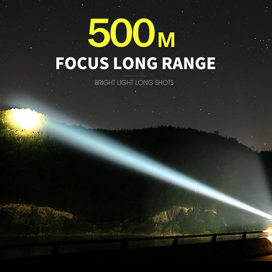 Rechargeable Tactical Flashlight with Adjustable Beam, IPX8 Rated