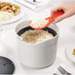 Microwave Rice Cooker with Locking Paddle and Colander, 2 Liter Capacity