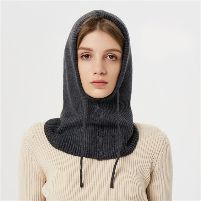 Cashmere Hooded Hat with Adjustable Drawstring and Packable Lightweight Design