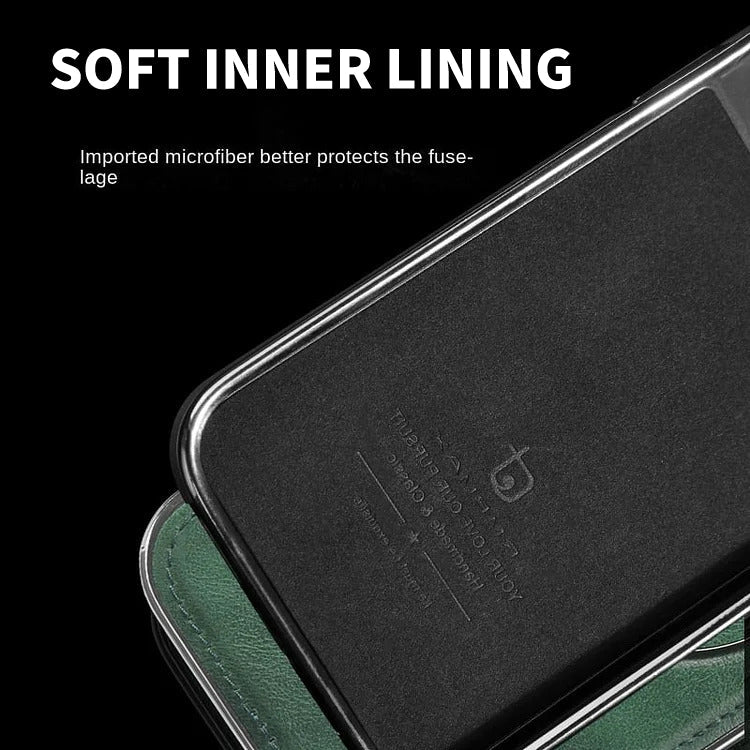 Textured iPhone Case with Foldable Kickstand and Magnetic Ring Alignment