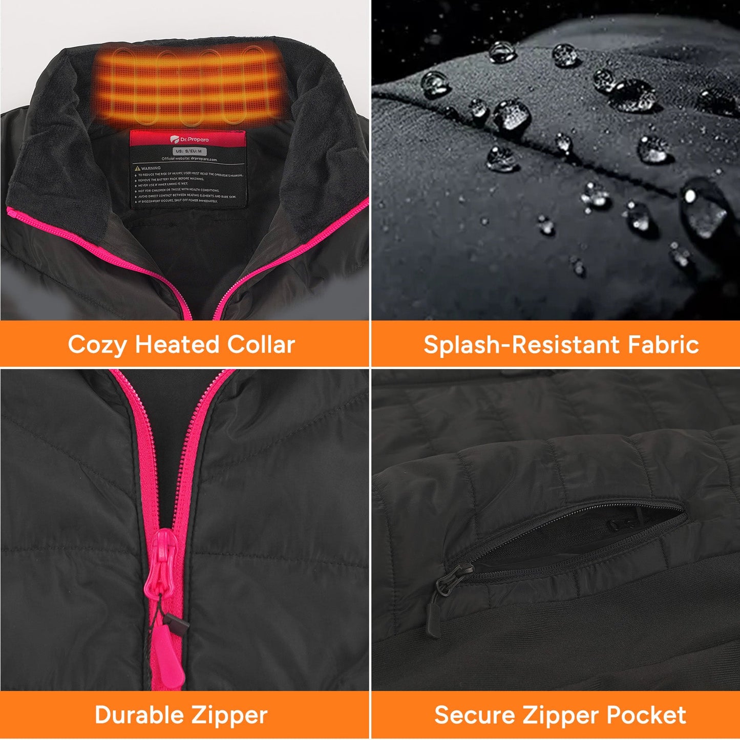 Heated Vest for Women with Six Zone Heat and Three Temperature Settings