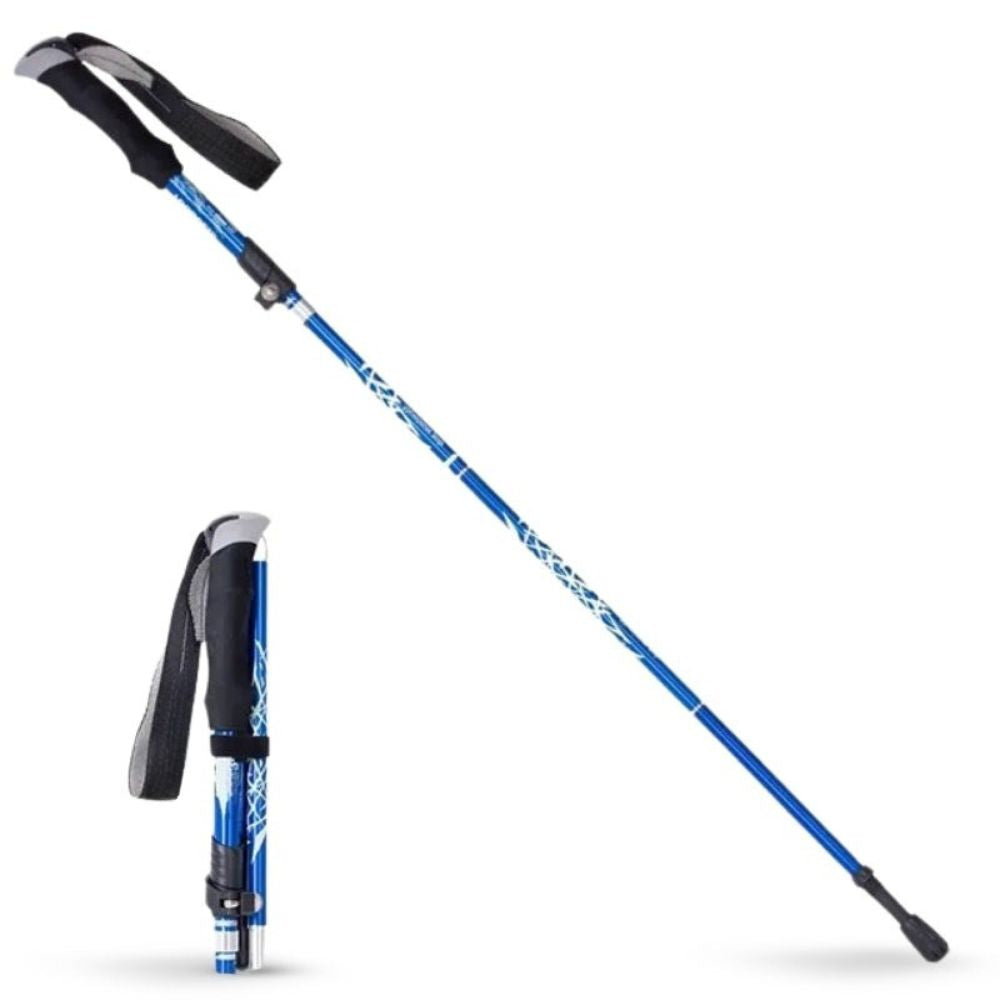 Folding Trekking Stick with Alloy Steel Shaft and Textured Grip Handle