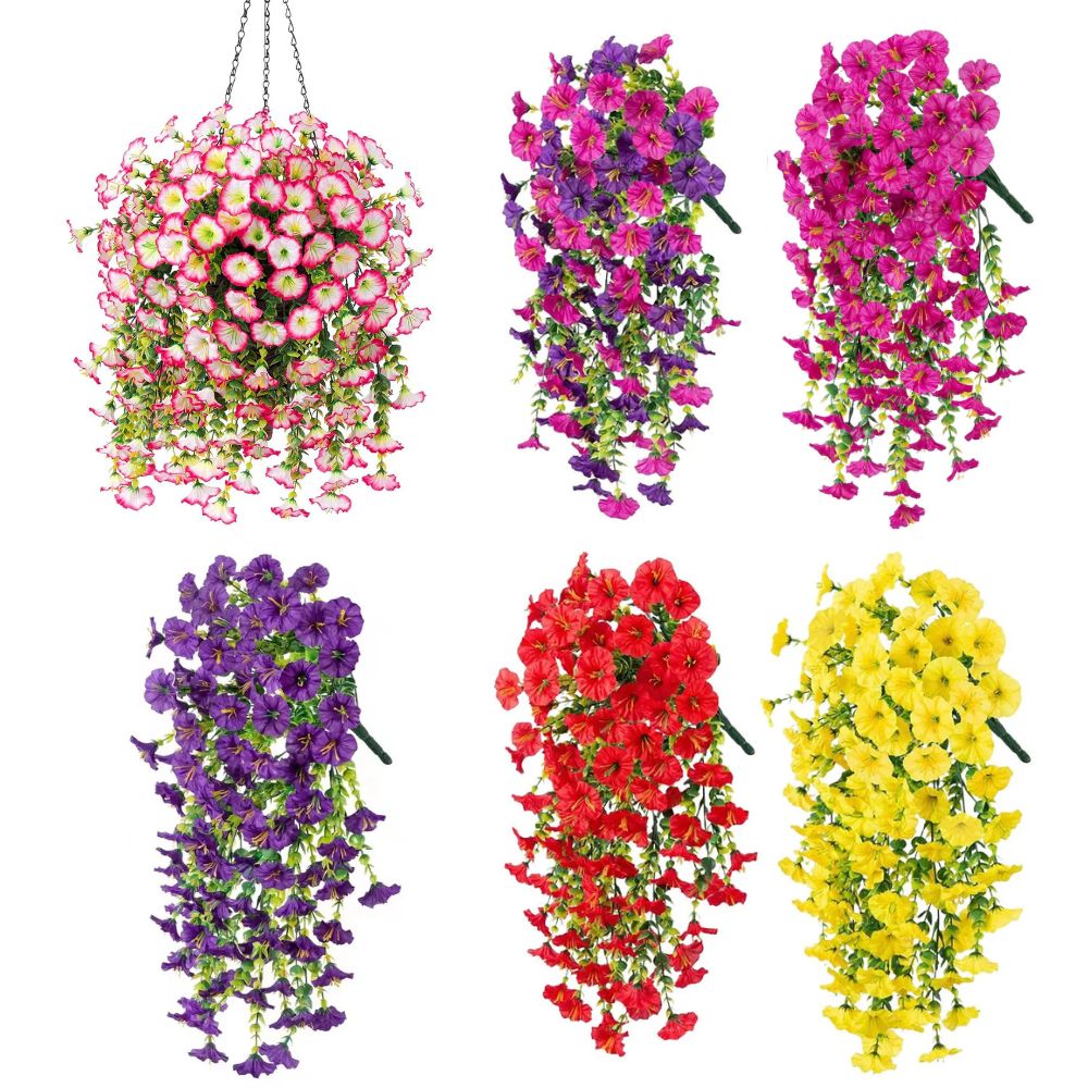 UV Resistant Artificial Morning Glory Hanging Decor