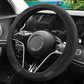 Non inner circle ice silk mesh+wear-resistant PU leather splicing steering wheel cover, breathable and sweat absorbing, universal anti slip handle cover allveramart