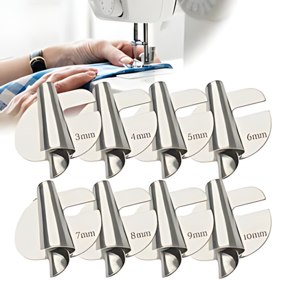 Rolled Hem Presser Foot with Stainless Steel Curl and Multiple Sizes