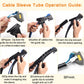 Expandable Coil Cable Sleeve with Spring Loaded Tool and Heat Resistant Material, 2 Meters