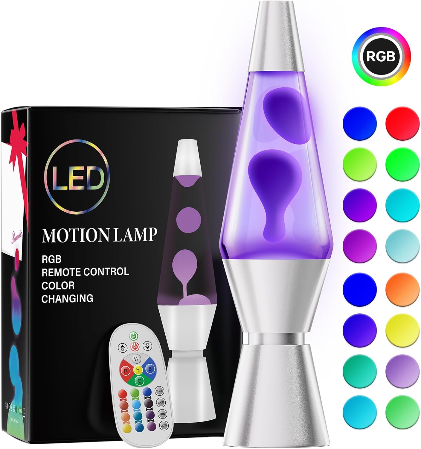 LED Lava Lamp with 17 Color Settings and Wireless Remote Control