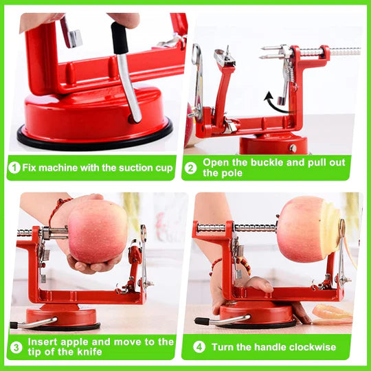 Apple Peeler Corer Slicer with Adjustable Stainless Steel Blades and Suction Base