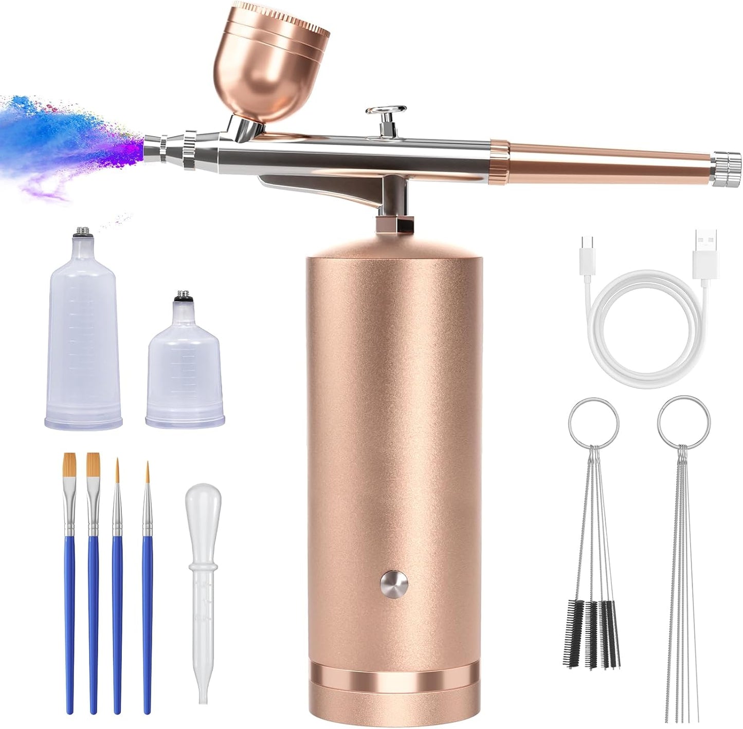 Battery-Powered Airbrush with 0.3mm Precision Nozzle and Three Pressure Settings