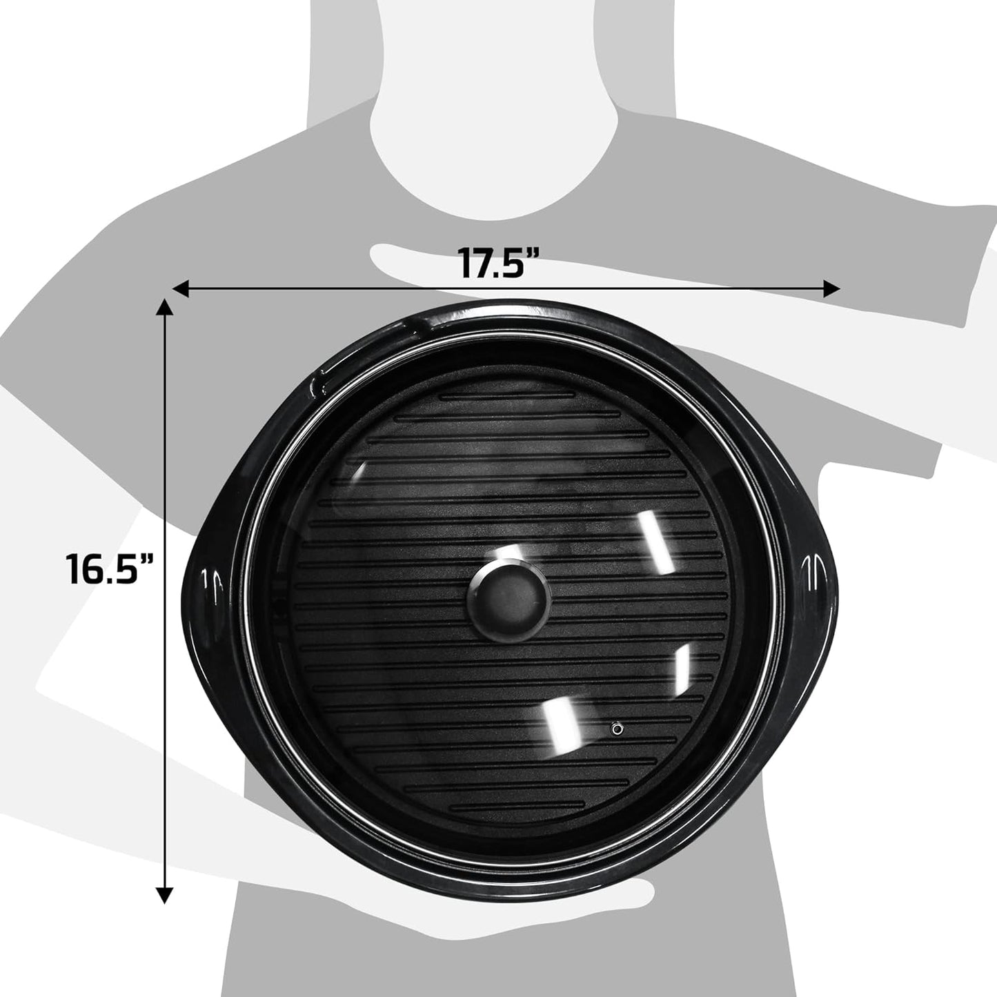 Indoor Electric Grill with 14-Inch Nonstick Plate and Glass Lid, Dishwasher Safe