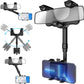 Phone Holder with 360 Degree Rotation and Four Jaw Grip for Rearview Mirror