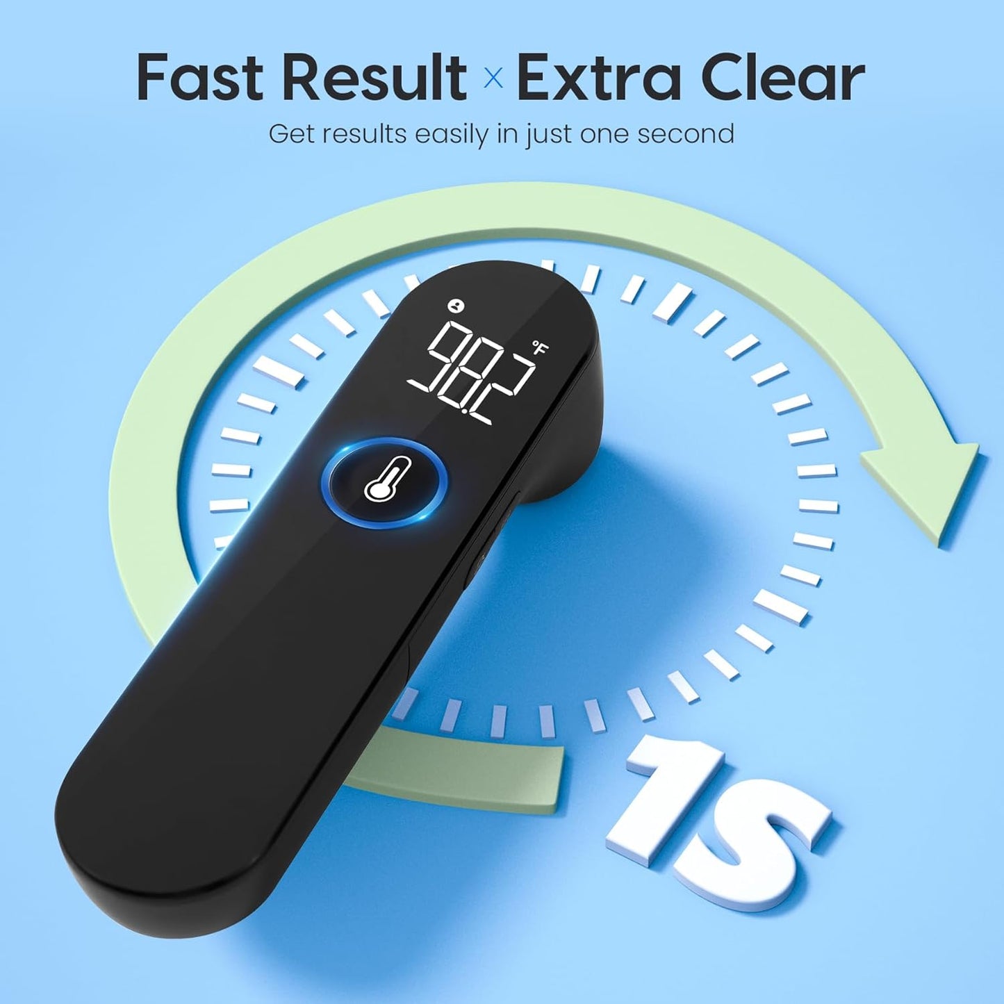 Infrared Forehead Thermometer with 1-Second Reading and 35-Reading Memory