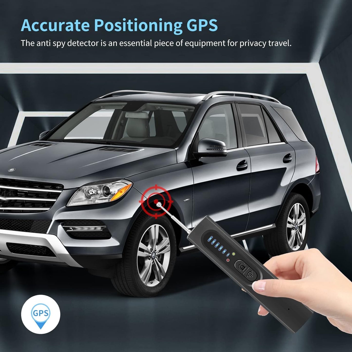 Radio Frequency Scanner with GPS Tracker Detection and Flashlight