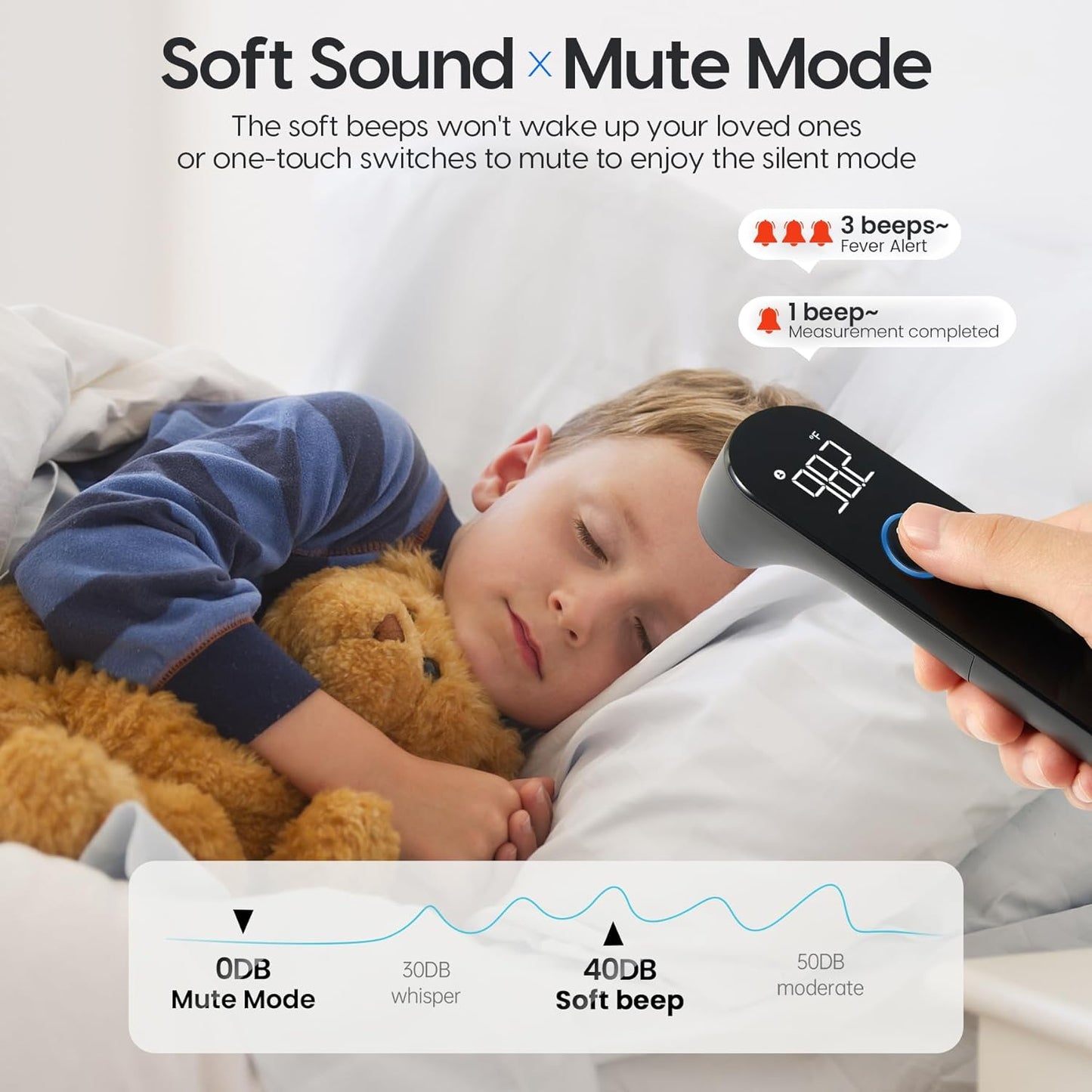 Infrared Forehead Thermometer with 1-Second Reading and 35-Reading Memory