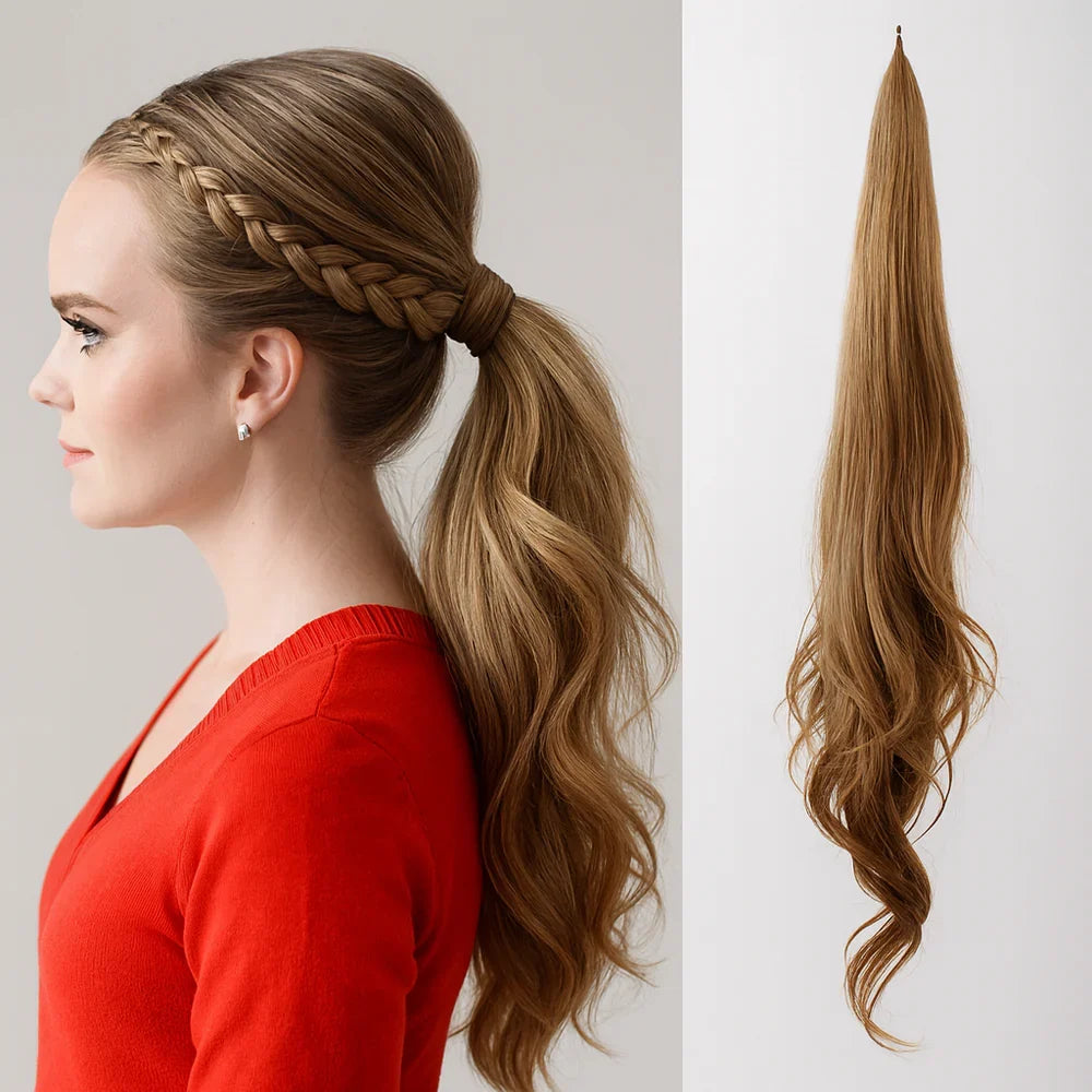Ponytail Extension with Clip Attachment and Invisible Hairpins, Storage Bag Included