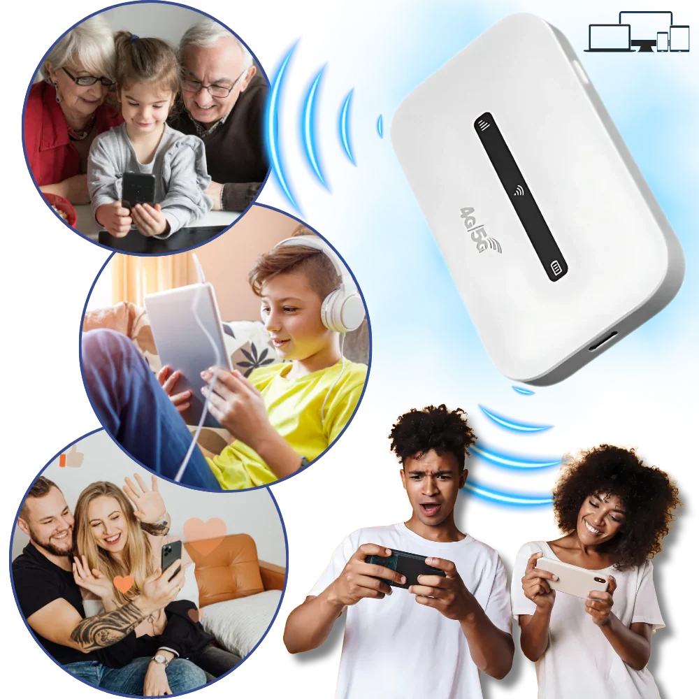 Portable Hotspot Device with 8-Hour Battery and Multi-Band Support for Travel