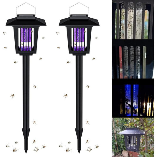 Solar Bug Zapper with Automatic Dusk Sensor and Dual Mode, Ground Stake Installation All Vera Mart