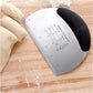 Stainless Steel Dough Scraper with Measurement Markings and Non Slip Handle
