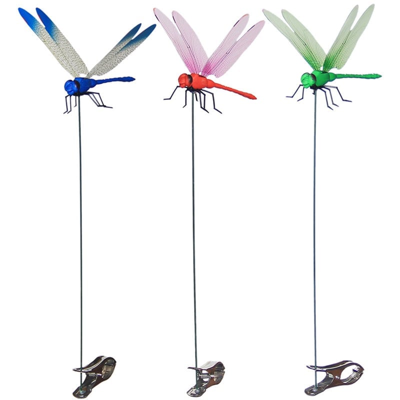 Realistic Dragonfly Clip with Metal Fastener and 3D Printed Wings for Insect Deterrent