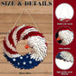 Eagle Wreath Patriotic Wooden Door Sign