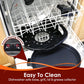 Indoor Electric Grill with 14-Inch Nonstick Plate and Glass Lid, Dishwasher Safe