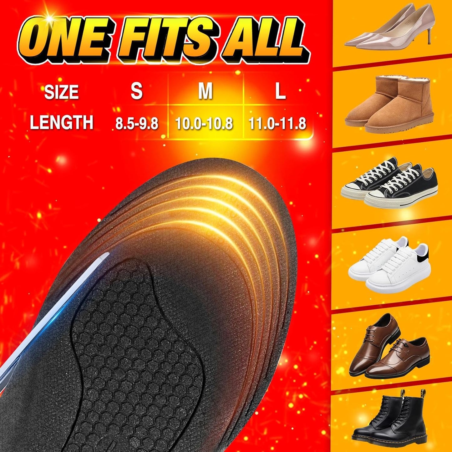 Titanium Heated Insoles with Wireless Remote and 8-Hour Battery Life