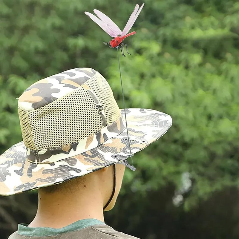 Realistic Dragonfly Clip with Metal Fastener and 3D Printed Wings for Insect Deterrent