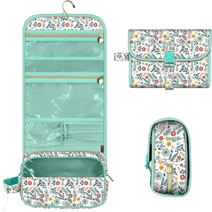 Cosmetics Organizer with Transparent Panel and Metal Hook, Water Resistant