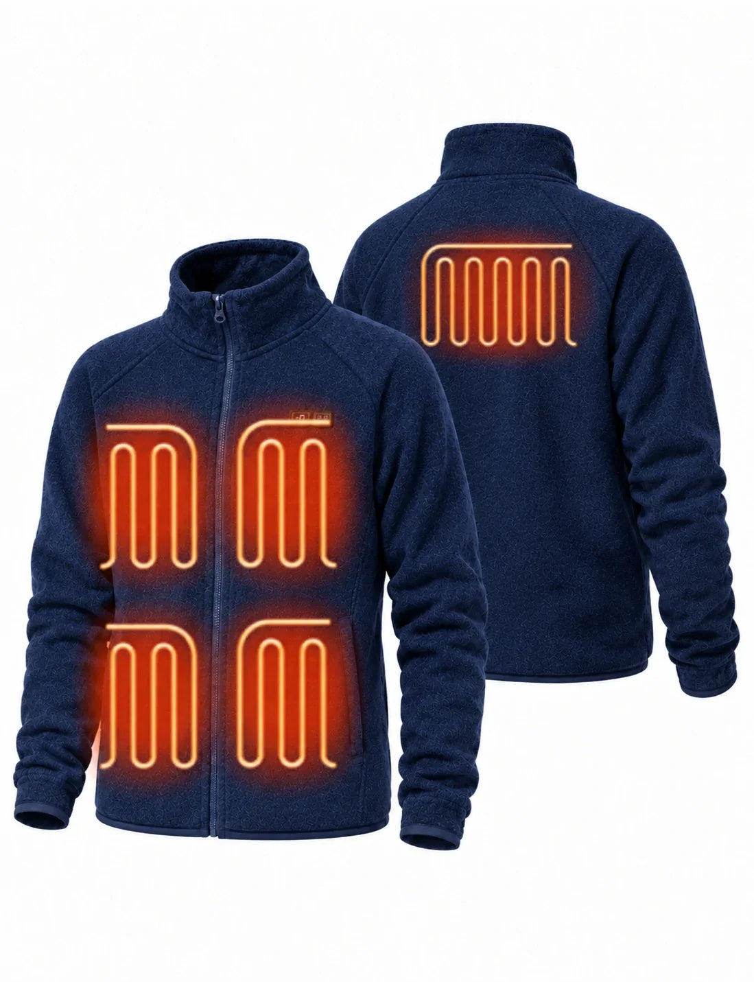 Heated Fleece Jacket with Five Carbon Fiber Zones and Power Bank Compatibility