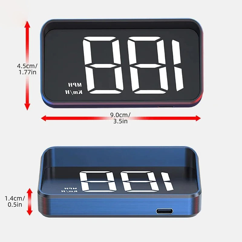 Windshield Speedometer with LED Projection Display and Auto Brightness Control