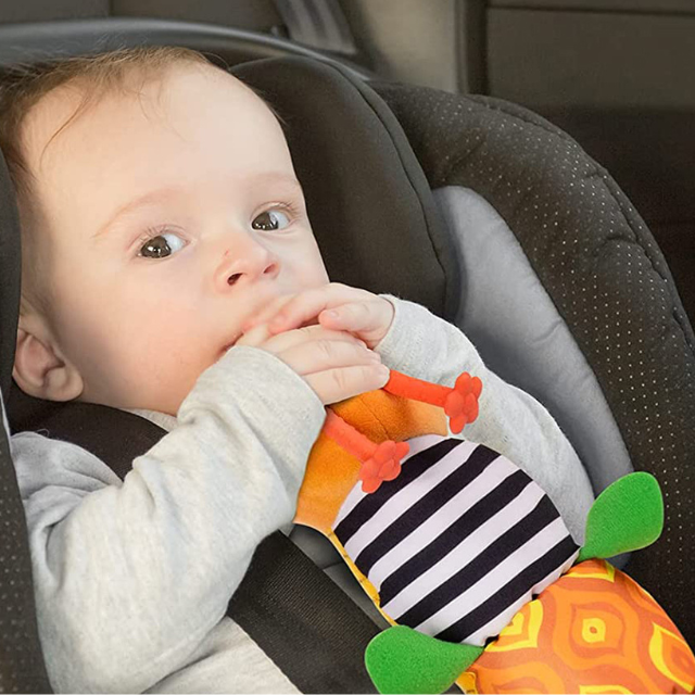 Plush Caterpillar Rattle with Crinkle Sounds and Musical Melodies for Tummy Time