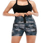 Women's Solid High Waist Breathable Waistband Sauna Shorts, Breathable Comfortable Tummy Control Hip Lift Sauna Shorts, Ladies Sportswear for Indoor Outdoor Wear allveramart