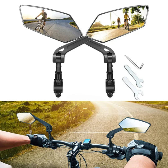 Bike Mirrors, HD Wide-Angle 360° Adjustable Handlebar Mirrors