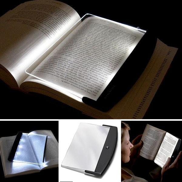 Rechargeable Book Light with Flat Panel Clip and Adjustable Brightness