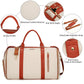 Foldable Carry On Travel Bag with Garment Hanging Zone and Rolling Wheels