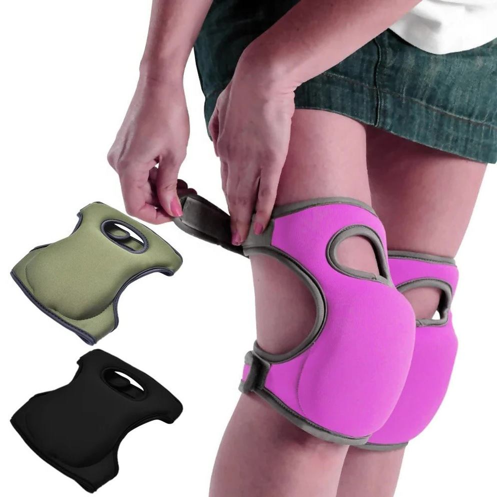 Knee Pads with Adjustable Straps and High Density Foam for Gardening and Cleaning