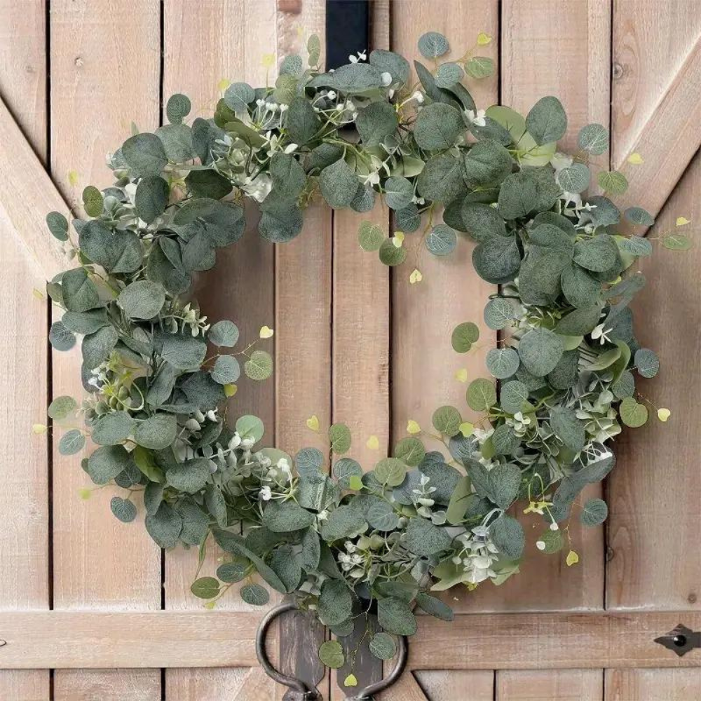 Faux Eucalyptus Garland with Silk Leaves and Flexible Stems, 70.8 Inches