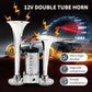 2026 Upgraded 12V 130DB Air Horn Dual Horn, Horn Kit with Air Compressor,Dual Electric Air Horns Kit with Compressor for Vehicles Trucks Pickup Trains Lorrys SUVs Cars Boats (12V SilverBlack) Alarm for Home Security, allveramart