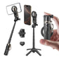 NEW - MAGIC JOHN 4-in-1 Multifunctional Magnetic Selfie Stick – 360° Rotation, Compact & Stylish, With wireless Bluetooth control, Magnetic Phone Holder for Selfies/Video Recording/Vlogging, Compatible with Most Phone Modes summerwins allveramart