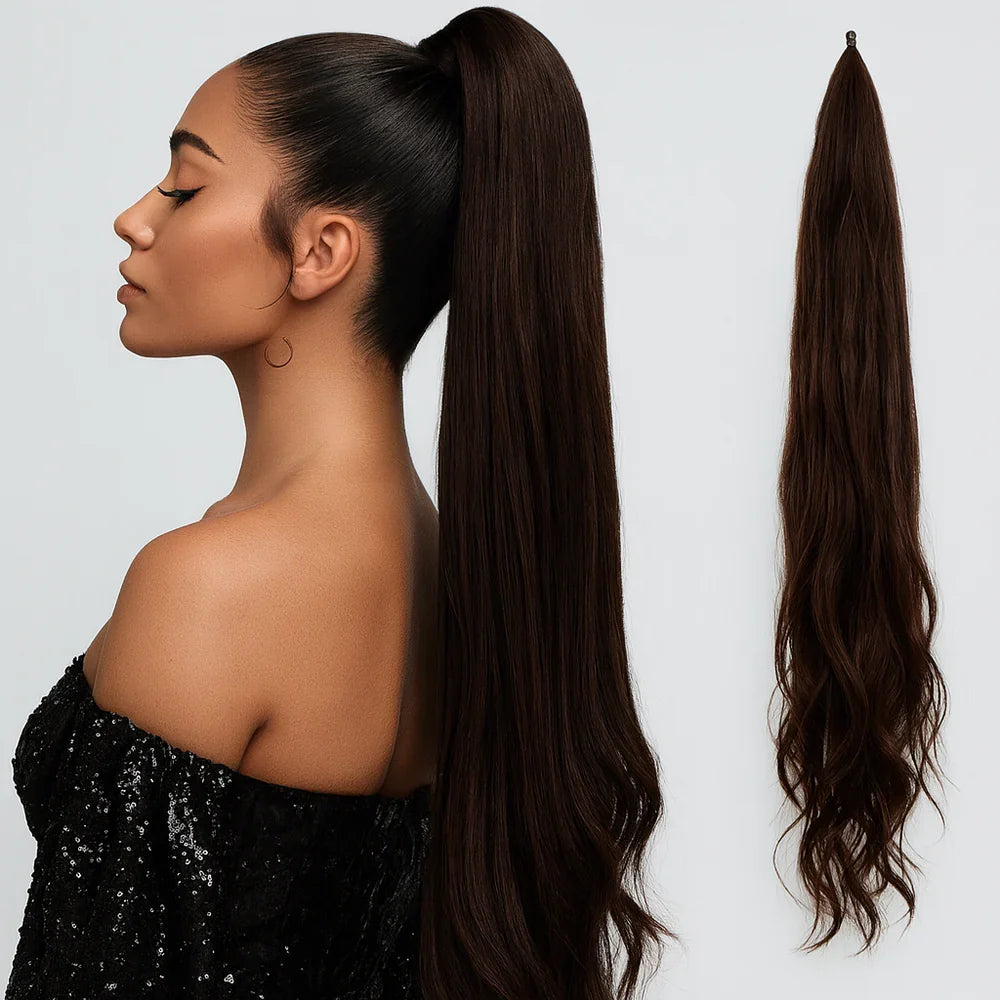 Ponytail Extension with Clip Attachment and Invisible Hairpins, Storage Bag Included