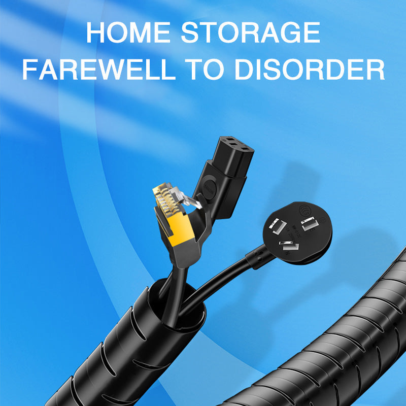 Expandable Coil Cable Sleeve with Spring Loaded Tool and Heat Resistant Material, 2 Meters