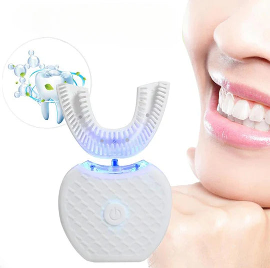 Ultrasonic Electric Toothbrush, U-Shaped Blue Light Cleaner