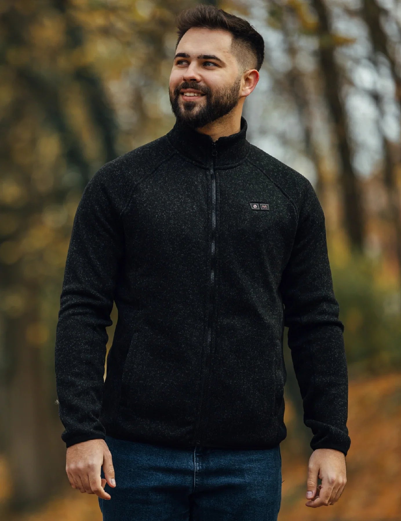 Heated Fleece Jacket with Five Carbon Fiber Zones and Power Bank Compatibility