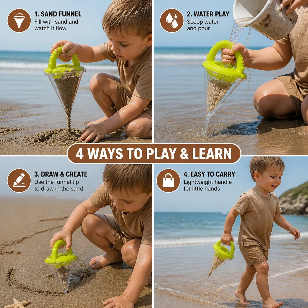 Sand Funnel Toy with Handle for Drawing Patterns and Creative Play
