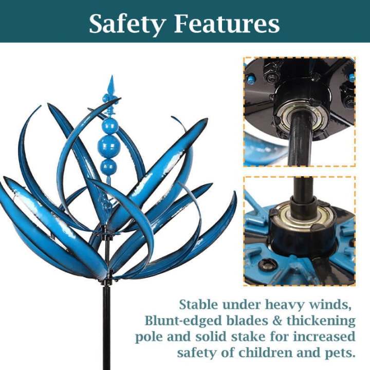 Metal Wind Spinner with Smooth Rotation Bearings for Outdoor Gardens