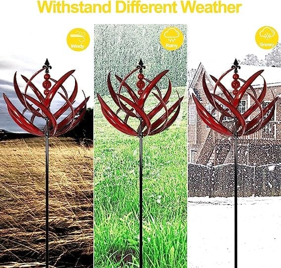 Metal Wind Spinner with Smooth Rotation Bearings for Outdoor Gardens