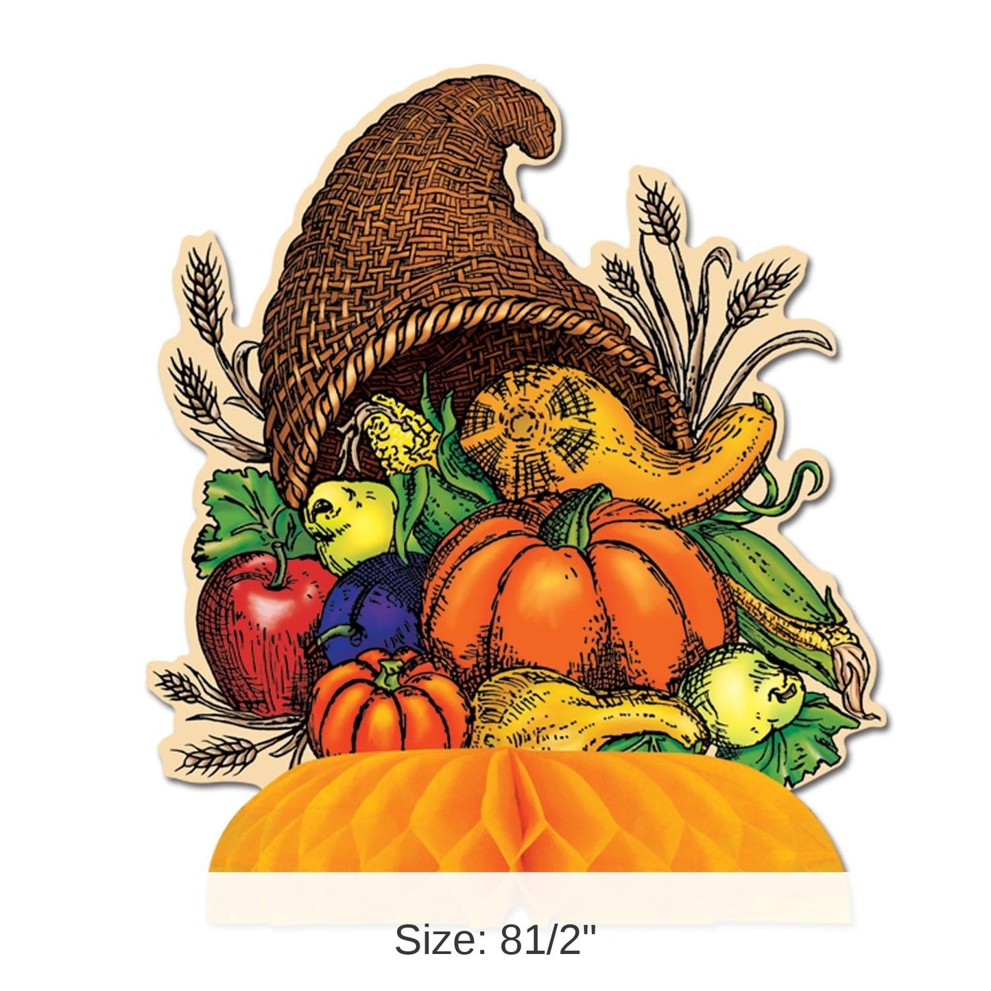 Multicolor Cornucopia Centerpiece Set with 12 Pieces and 8.5 Inch Height
