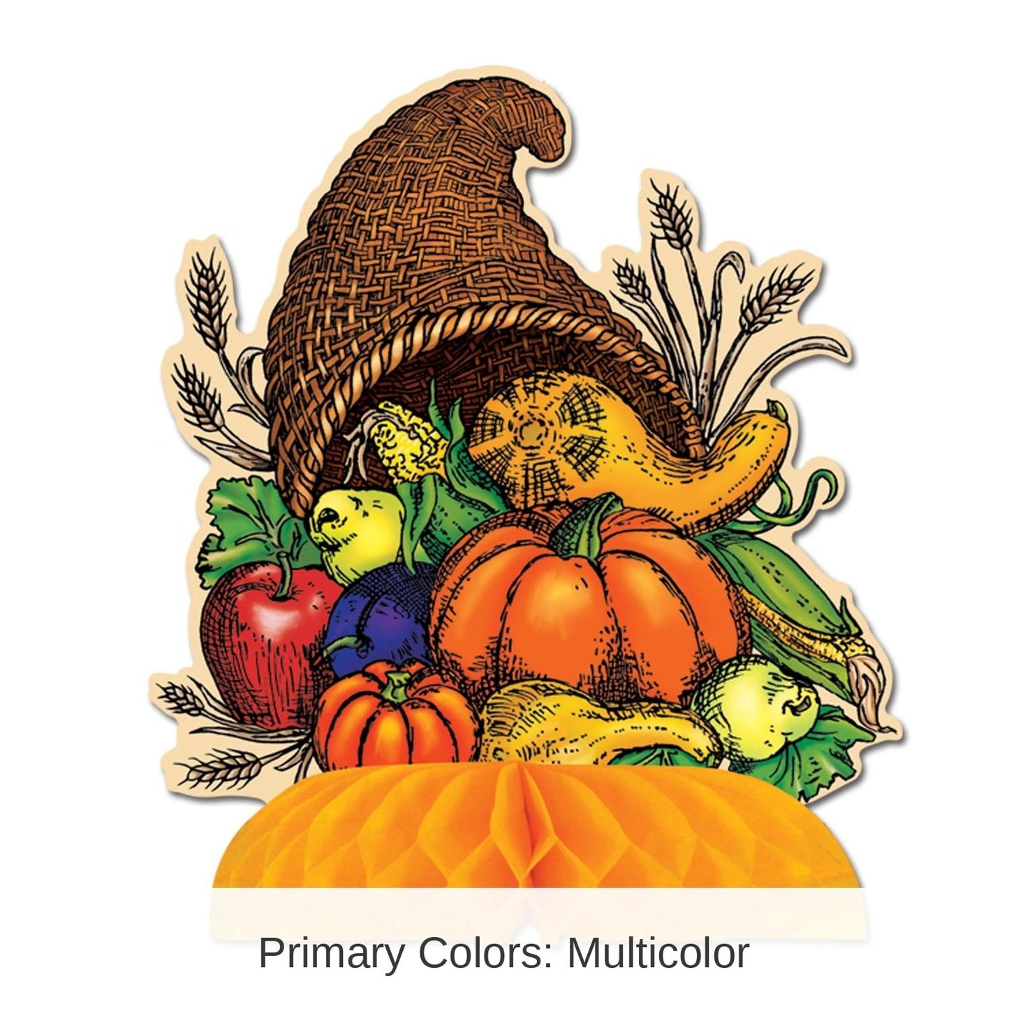 Multicolor Cornucopia Centerpiece Set with 12 Pieces and 8.5 Inch Height