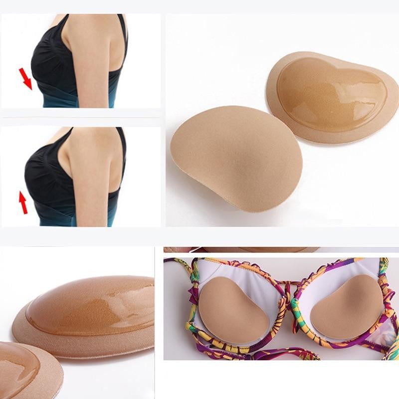 Adhesive Bikini Pads with Molded Shape and Silicone Coating, Reusable