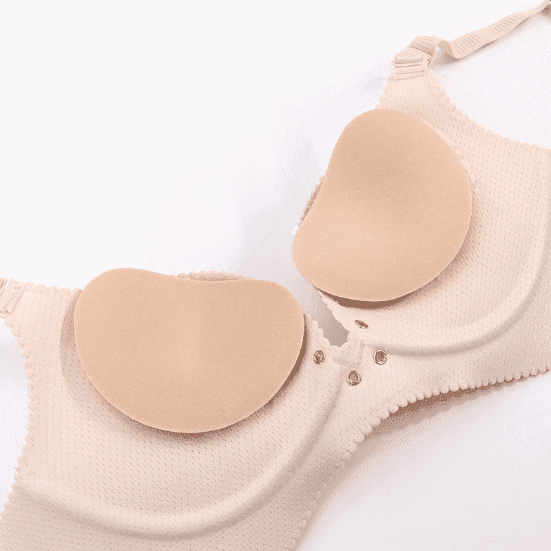 Adhesive Bikini Pads with Molded Shape and Silicone Coating, Reusable